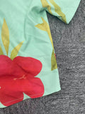 Boys Mint Green Hawaiian Floral Print Short Sleeve Shirt