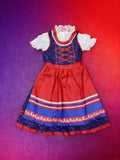 Girls Fake Two-piece Maid Dress for Halloween Carnival Stage Performance