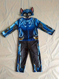 Boys Navy Sheriff Printed Jumpsuit with Mask for Holiday Party