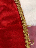 Girls Burgundy Luxury Velvet Princess Dress with Crown for Holiday Party