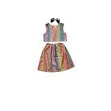 Girls Alien Costume Set, Laser Sleeveless Top + Skirt + Glasses for Halloween & Cosplay
