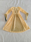 Girls 2-piece vintage royal costume set, long flare sleeve outer coat with lace-up inner slip dress. Retro two-tone matching design, ideal for historical cosplay and holiday themed parties.