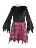 Girls Witch School Uniform Costume with Hat for Halloween Party