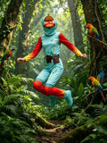 Boys' Printed Stand Collar Jumpsuit Set with crisp full-color prints and soft comfy fabric. Simple stylish cut, suitable for Halloween, carnivals and various festival occasions.