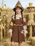 Girls Scarecrow Dress Set for Halloween & Carnival Party