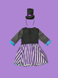 Girls Mad Hatter Striped Tulle Halloween Costume Set
