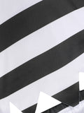 Boys striped prisoner costume set includes long sleeve top, trousers and matching cap. Scary blood print & jagged trim design, great for Halloween haunted party and spooky themed role-play.