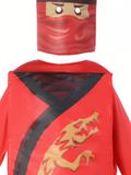 Kids Red Ninjago Kai Costume Set with Mask and Gloves
