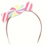 Girls Candy Style Dress Set Heart print dress + candy headband, layered colorful tulle, cute for parties and shows.