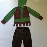 Boys Hunter 3Pcs Set: Long-sleeve Top + Pants with Shoe Covers + Hat Tassel hem design, color-blocked trousers. Suitable for parties and stage shows.