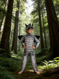 Boys Black Dinosaur Costume Set with Headgear & Wings for Halloween