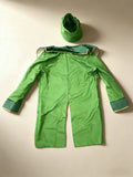 Boys Green Costume with Hooded Jumpsuit for Halloween & Stage Shows