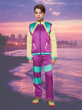 Kids Retro Color Block Tracksuit Costume Set