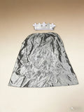 Boys' King Set: 1 Blue and Black Crew Neck Top with Gray Cape and Crown | Suitable for Halloween and Carnival, Stage Performance, All-season Fit