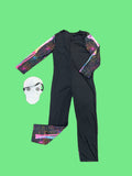 Kids Rainbow Watercolor Skeleton 2-Piece Costume Set with Jumpsuit & Mask