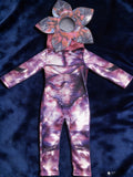Boys Printed Jumpsuit with Floral Non-woven Mask & Printed Hood for Halloween
