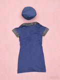 Women Police Officer Costume Dress with Hat for Halloween Cosplay Party