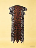 Boys Caveman Leopard Print Costume Set with Bone Belt and Fur Wristbands