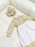 Girls' Floral Dress Set: 1 Floral Dress+1 Hat, Small and Fresh Floral Fabric, Soft and Comfortable Design, Simple and Fashionable. Girls' Sets, Halloween and Various Carnival Holiday Sets