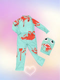 Boys' Printed Costume Set: 1 stand-collar jumpsuit with clear bright prints, soft skin-friendly fabric and simple stylish cut, multiple colors optional. Suitable for Halloween and all carnival parties.