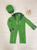 Boys Green Costume with Hooded Jumpsuit for Halloween & Stage Shows