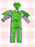 Kids Green Dragon Themed Costume Set
