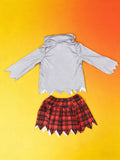 Kids Zombie School Girl Halloween Costume Set