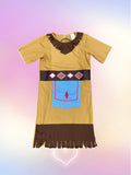 Girls Pocahontas Native American Style Fringed Costume Dress
